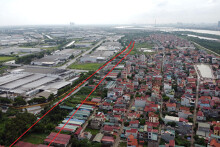 Vị trí 4 đường sẽ mở theo qui hoạch ở xã Võng La, Đông Anh, Hà Nội