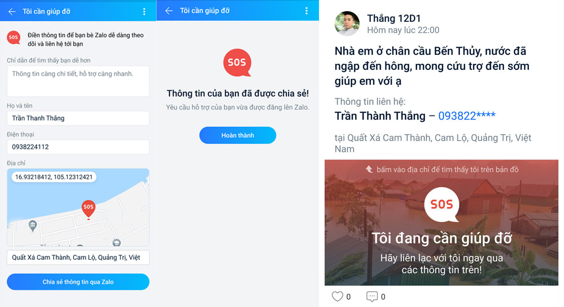 Zalo đưa tính năng SOS giúp người dân vùng thiên tai tìm kiếm nhanh sự giúp đỡ của cộng đồng - Ảnh 3. Zalo đưa tính năng SOS giúp người dân vùng thiên tai tìm kiếm nhanh sự giúp đỡ của cộng đồng - Ảnh 3.