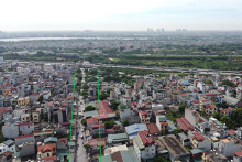Đường 6 làn xe chuẩn bị mở từ Vành đai 3 vào cảng Khuyến Lương, quận Hoàng Mai, Hà Nội