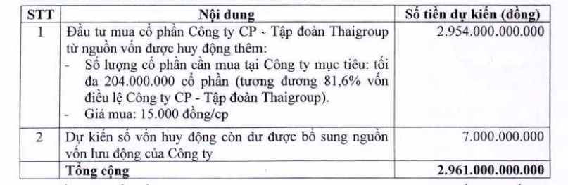 Thaiholdings chốt thời gian tăng vốn lên 3.500 tỉ đồng nhằm M&A Thaigroup - Ảnh 1. Thaiholdings chốt thời gian tăng vốn lên 3.500 tỉ đồng nhằm M&A Thaigroup - Ảnh 1.