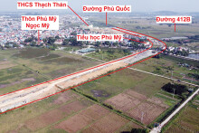 Vị trí ba đường sẽ mở theo qui hoạch ở xã Ngọc Mỹ, Quốc Oai, Hà Nội