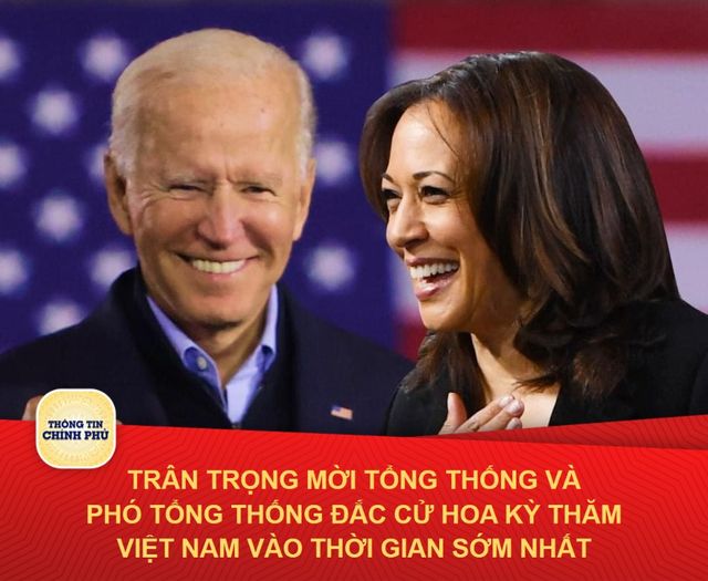 Lãnh đạo Việt Nam chúc mừng Tổng thống đắc cử Joe Biden, mời ông sớm thăm Việt Nam - Ảnh 1. Lãnh đạo Việt Nam chúc mừng Tổng thống đắc cử Joe Biden, mời ông sớm thăm Việt Nam - Ảnh 1.
