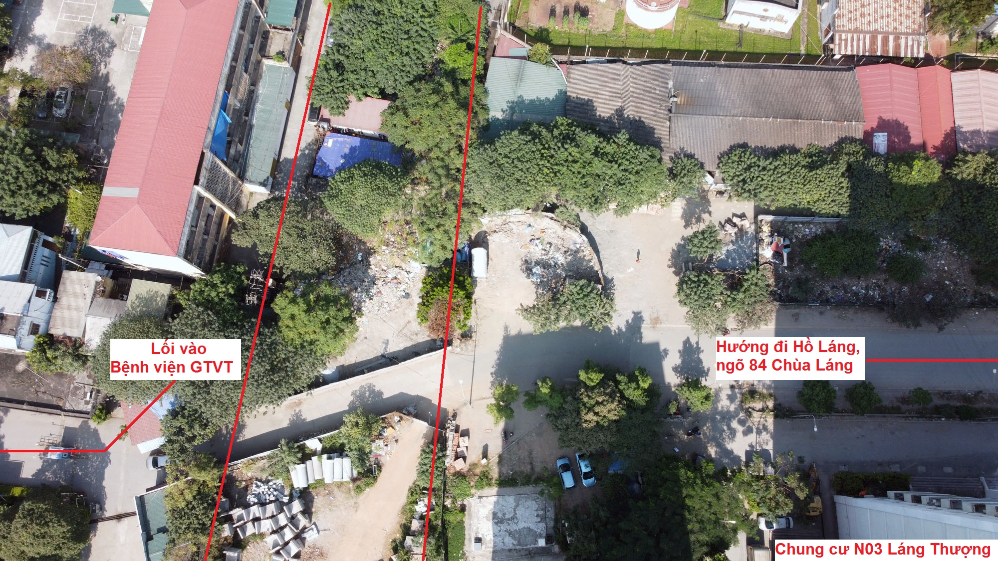 Đường Huỳnh Thúc Kháng hiện mới chỉ GPMB đến đoạn chung cư N03 Láng Thượng, đoạn lối vào BV GTVT. Đường Huỳnh Thúc Kháng hiện mới chỉ GPMB đến đoạn chung cư N03 Láng Thượng, đoạn lối vào BV GTVT.