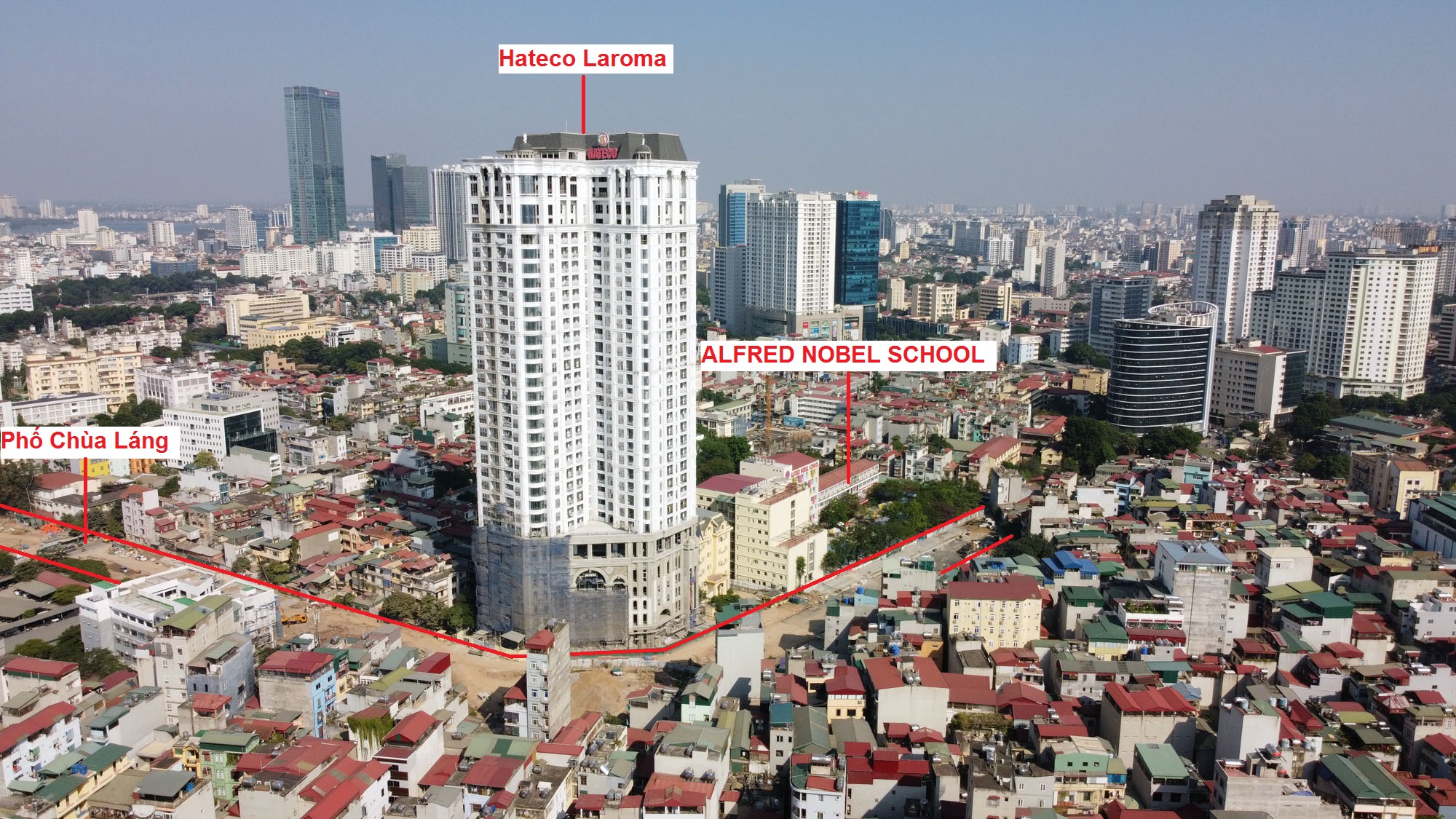 Đây là hình ảnh tuyến đường Huỳnh Thúc Kháng kéo dài đang thi công từ trường Alfred Nobel School hướng về phố Chùa Láng Đây là hình ảnh tuyến đường Huỳnh Thúc Kháng kéo dài đang thi công từ trường Alfred Nobel School hướng về phố Chùa Láng