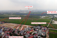 Vị trí ba đường sẽ mở theo qui hoạch ở xã Di Trạch, Hoài Đức, Hà Nội