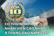 TOP 10 ngân hàng có thu nhập bình quân của nhân viên cao nhất 9 tháng đầu năm