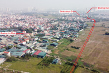 Vị trí ba đường sẽ mở theo quy hoạch ở xã La Phù, Hoài Đức, Hà Nội