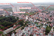 Vị trí ba đường sẽ mở theo quy hoạch ở xã Đức Thượng, Hoài Đức, Hà Nội