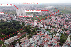 Vị trí ba đường sẽ mở theo quy hoạch ở xã Đức Thượng, Hoài Đức, Hà Nội