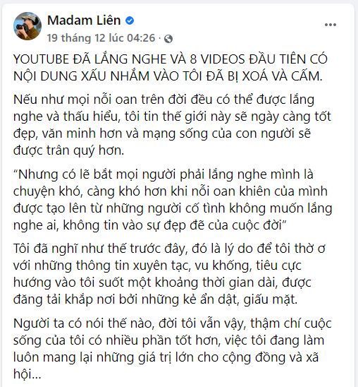 Shark Liên tuyên bố sẽ khởi kiện các đối tượng dùng tên tuổi của bà để câu like kiếm tiền trên YouTube - Ảnh 2. Shark Liên tuyên bố sẽ khởi kiện các đối tượng dùng tên tuổi của bà để câu like kiếm tiền trên YouTube - Ảnh 2.