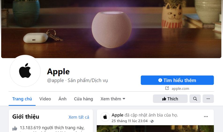 Facebook xóa 'tick xanh' của fanpage Apple - Ảnh 1. Facebook xóa 'tick xanh' của fanpage Apple - Ảnh 1.