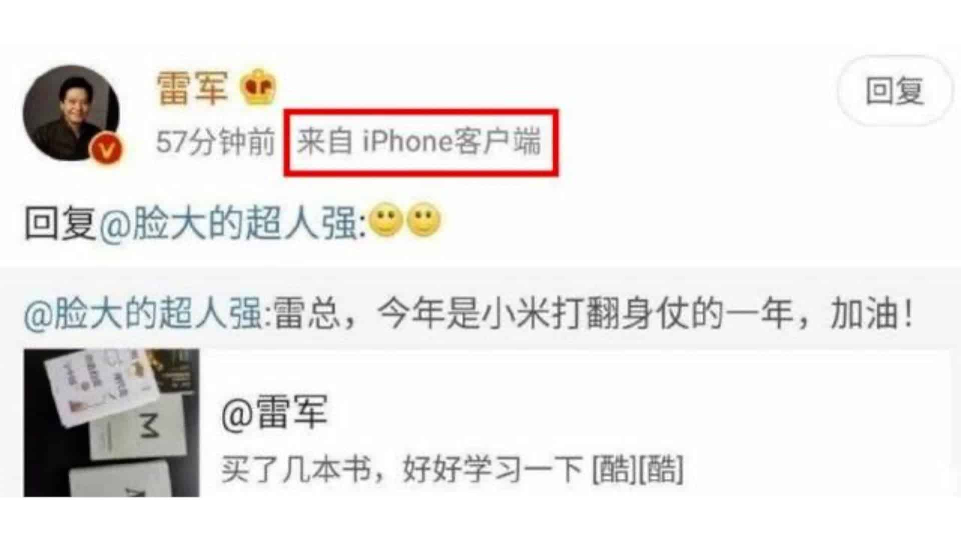 Fan Xiaomi tức giận khi CEO sử dụng iPhone để đăng bài - Ảnh 1. Fan Xiaomi tức giận khi CEO sử dụng iPhone để đăng bài - Ảnh 1.