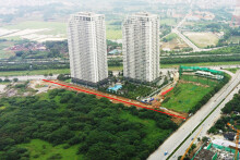 Đang xây dựng đường theo qui hoạch sát chung cư Mỹ Đình Pearl