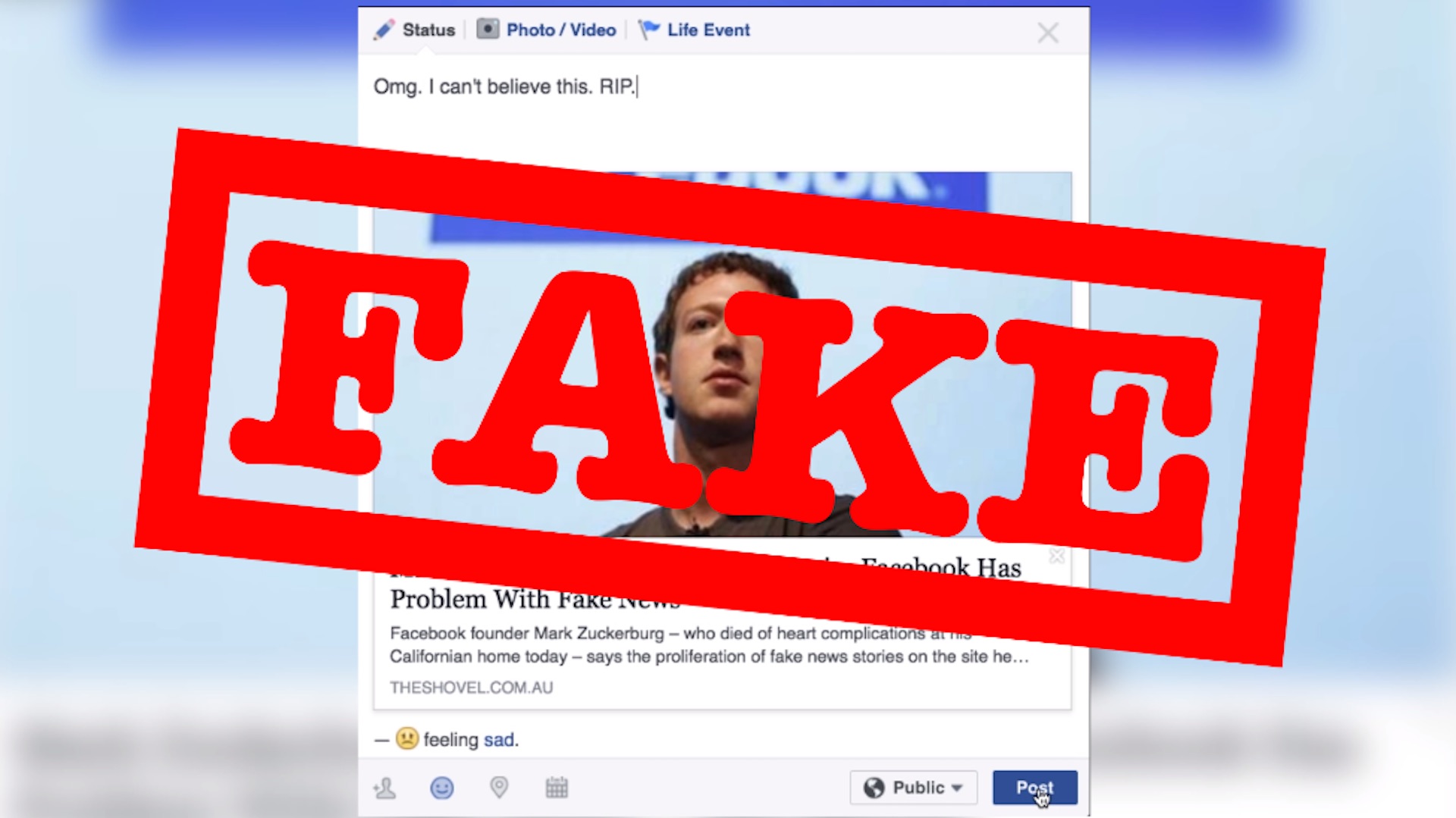 Đăng tin ông chủ Facebook Mark Zuckerberg đã chết để kiểm tra Facebook - Ảnh 2. Đăng tin ông chủ Facebook Mark Zuckerberg đã chết để kiểm tra Facebook - Ảnh 2.
