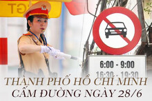 TP HCM cấm xe nhiều tuyến đường khu trung tâm vào sáng 28/6