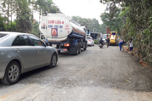 Đang nâng cấp, mở rộng đường dọc hành lang xanh Ba Vì