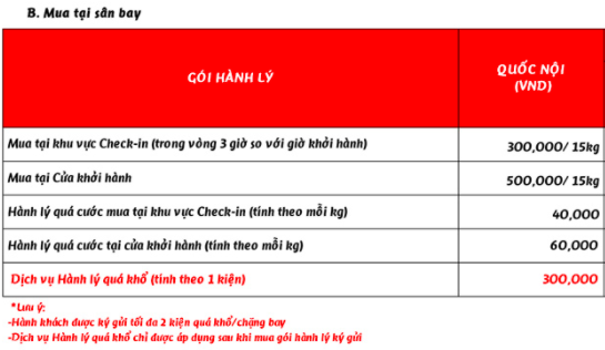 Cập nhật giá hành lí kí gửi nội địa của các hãng hàng không - Ảnh 2. Cập nhật giá hành lí kí gửi nội địa của các hãng hàng không - Ảnh 2.