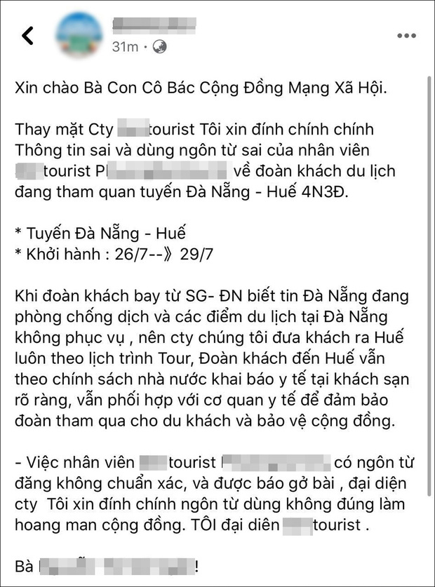 Công ty lữ hành nhận 'bão' 1 sao vì HDV phát ngôn đưa khách 'tẩu thoát khỏi Đà Nẵng' - Ảnh 2.