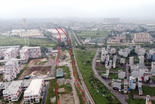 Vị trí ba đường sẽ mở theo qui hoạch ở phường Yên Nghĩa, Hà Đông, Hà Nội
