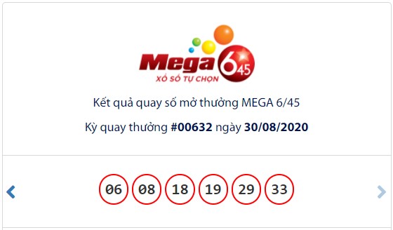 Kết quả Vietlott Mega 6/45 ngày 30/8: Jackpot giá trị hơn 19,3 tỉ đồng vẫn đang tìm chủ - Ảnh 1.