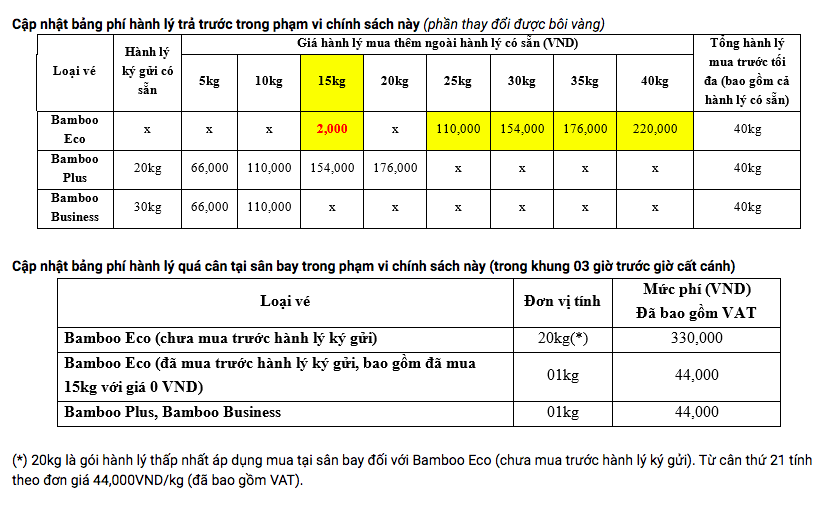 VietJet Air, Bamboo Airways ưu đãi khách hàng 15 kg hành lí kí gửi cho chặng bay nội địa - Ảnh 3. VietJet Air, Bamboo Airways ưu đãi khách hàng 15 kg hành lí kí gửi cho chặng bay nội địa - Ảnh 3.