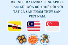 Cam kết thuế quan của Brunei, Malaysia, Singapore đối với thủy sản Việt Nam trong CPTPP