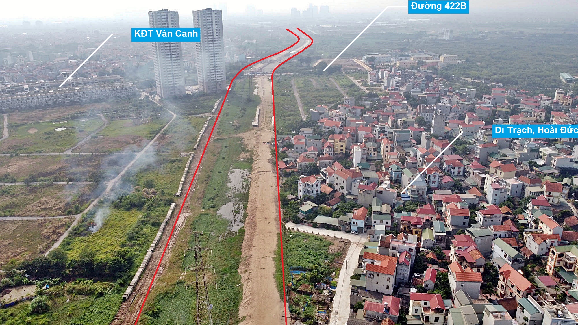 Toàn cảnh đường Vành đai 3,5 đang thi công qua huyện Hoài Đức, Hà Nội - Ảnh 10. Toàn cảnh đường Vành đai 3,5 đang thi công qua huyện Hoài Đức, Hà Nội - Ảnh 10.