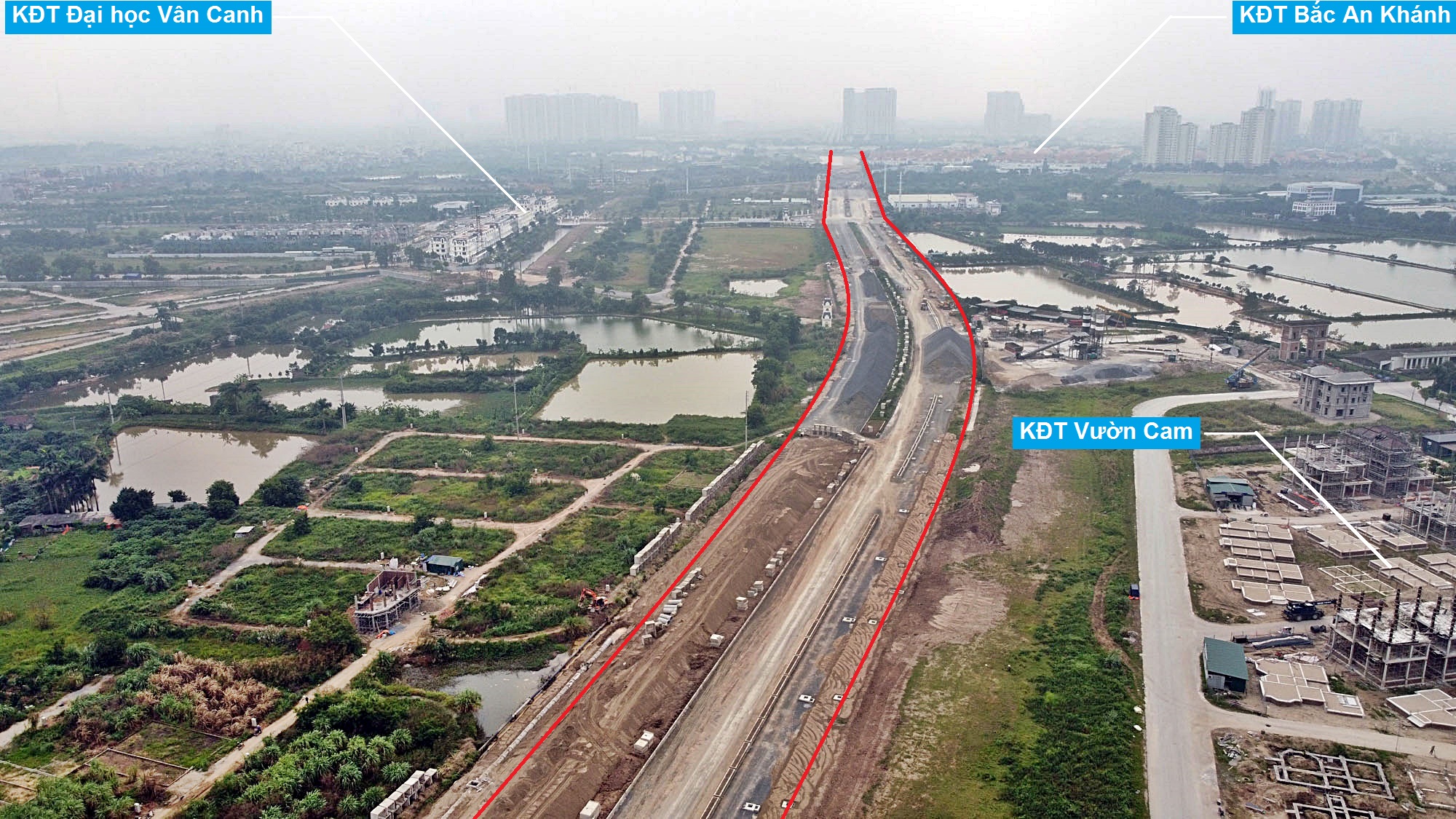 Toàn cảnh đường Vành đai 3,5 đang thi công qua huyện Hoài Đức, Hà Nội - Ảnh 7. Toàn cảnh đường Vành đai 3,5 đang thi công qua huyện Hoài Đức, Hà Nội - Ảnh 7.