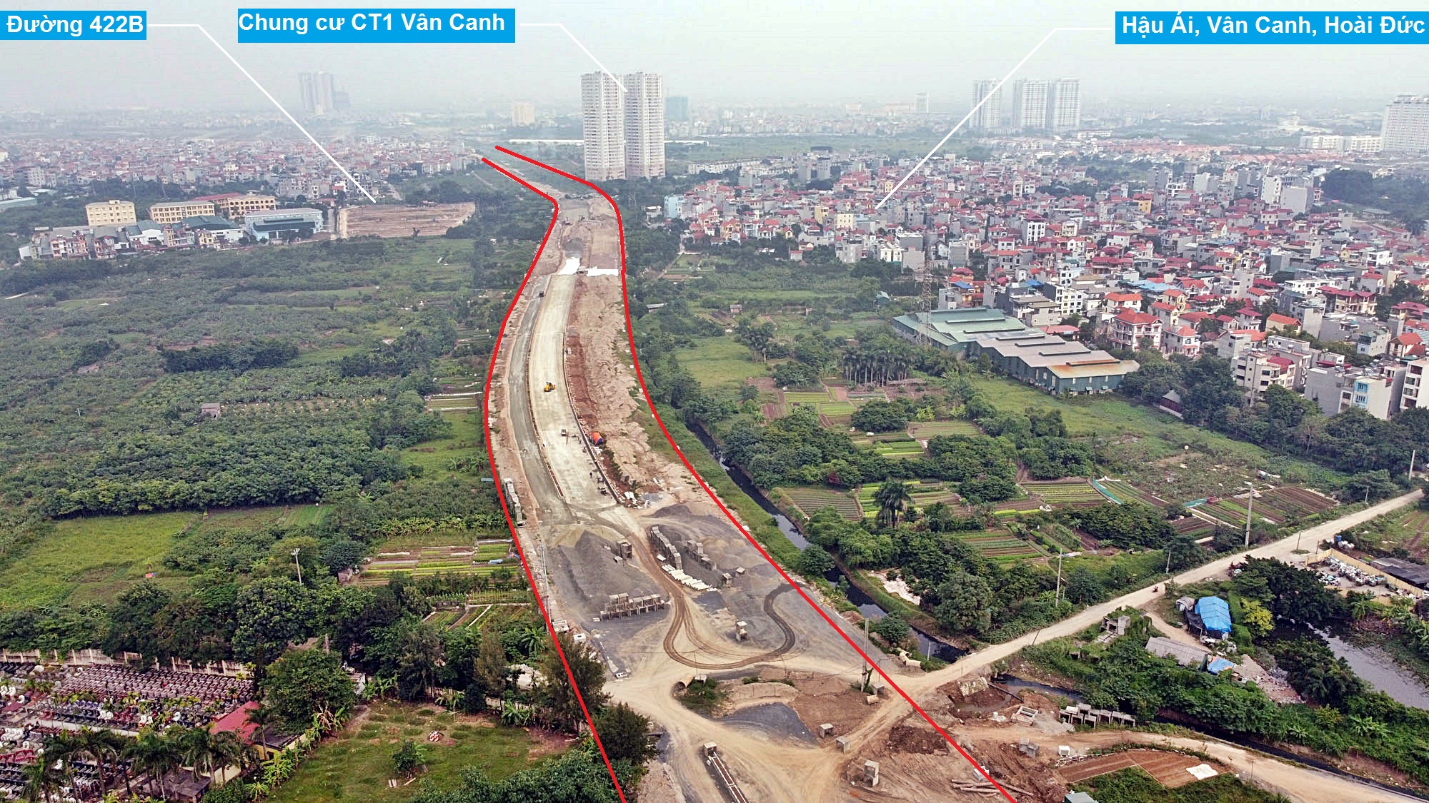 Toàn cảnh đường Vành đai 3,5 đang thi công qua huyện Hoài Đức, Hà Nội - Ảnh 8. Toàn cảnh đường Vành đai 3,5 đang thi công qua huyện Hoài Đức, Hà Nội - Ảnh 8.