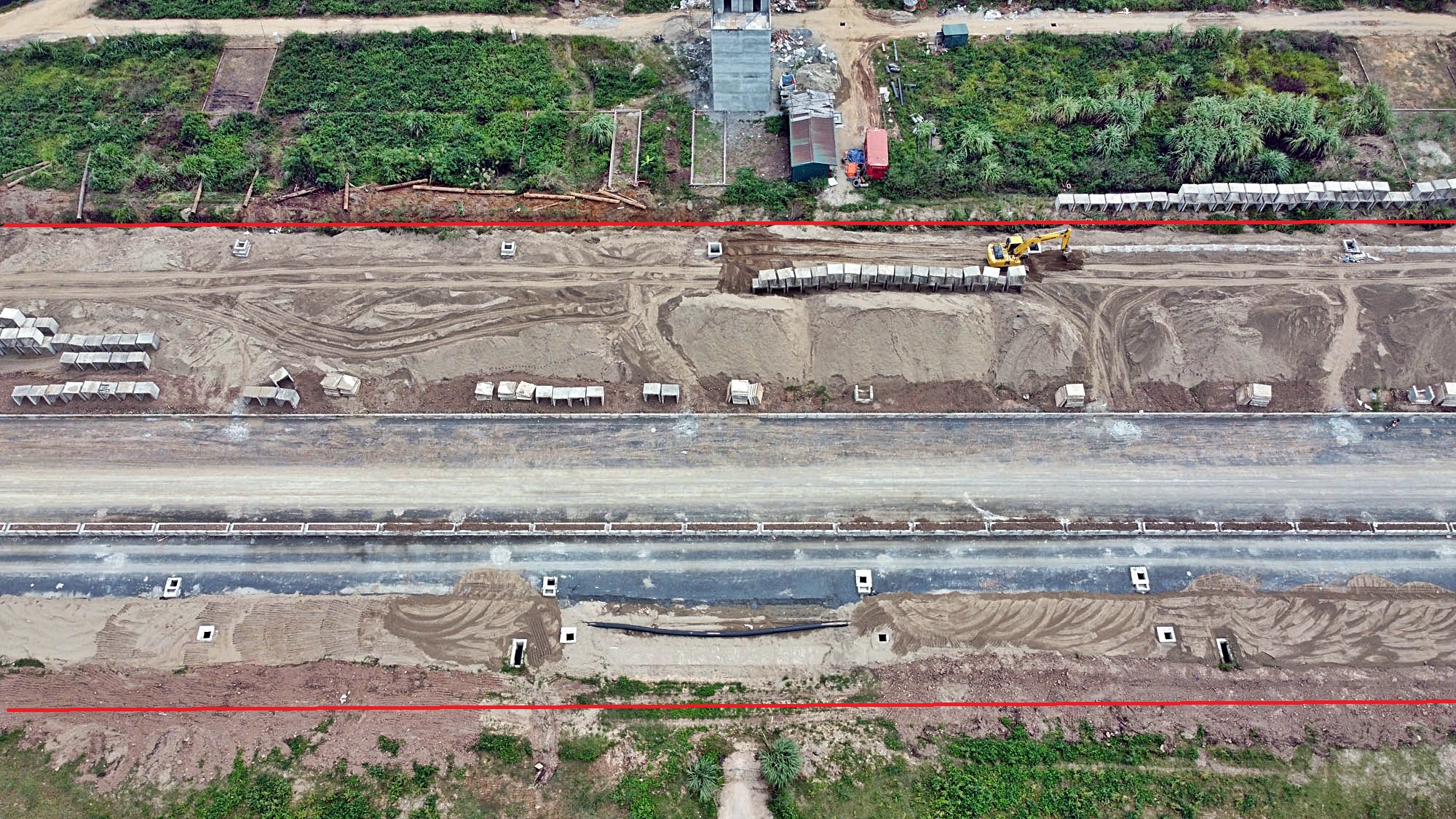 Toàn cảnh đường Vành đai 3,5 đang thi công qua huyện Hoài Đức, Hà Nội - Ảnh 9. Toàn cảnh đường Vành đai 3,5 đang thi công qua huyện Hoài Đức, Hà Nội - Ảnh 9.