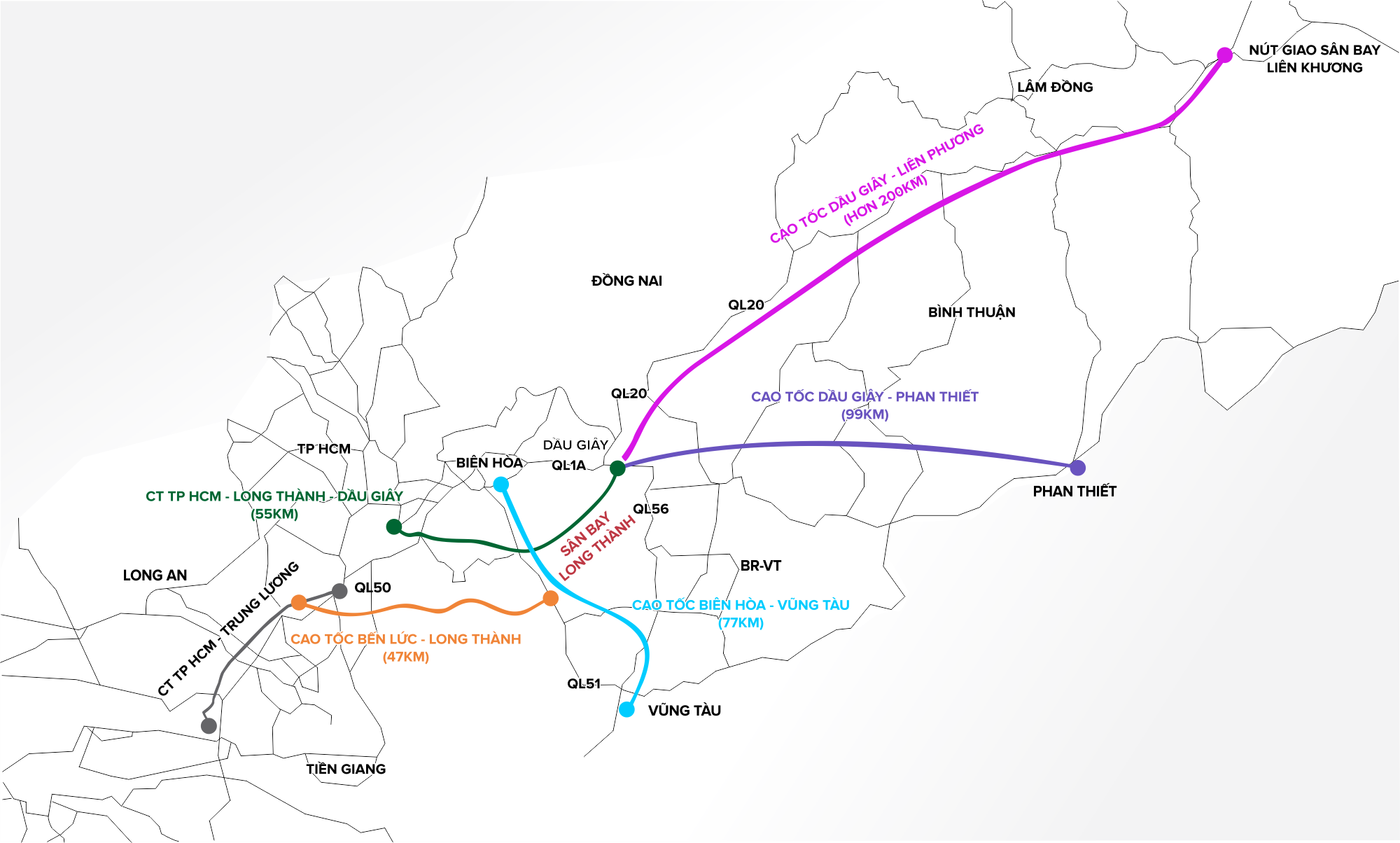 [Infographic] Những dự án bất động sản quanh sân bay quốc tế Long Thành - Ảnh 1.