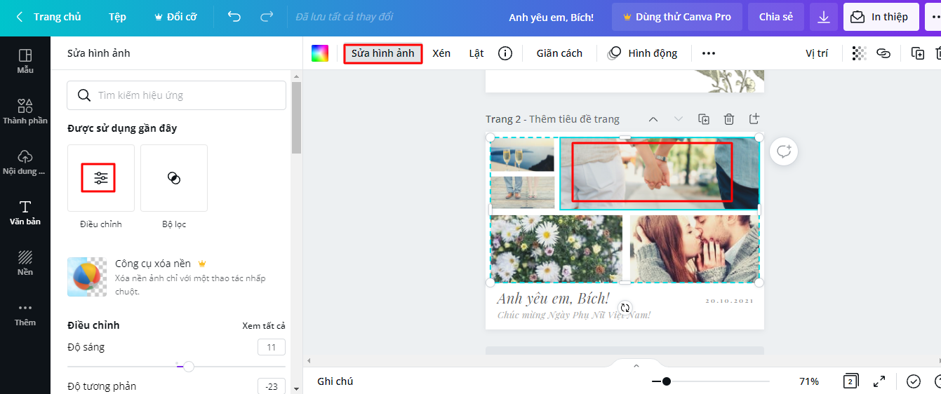 Hướng dẫn tạo thiệp và video chúc mừng 20/10 online ý nghĩa dành tặng phái nữ - Ảnh 7.