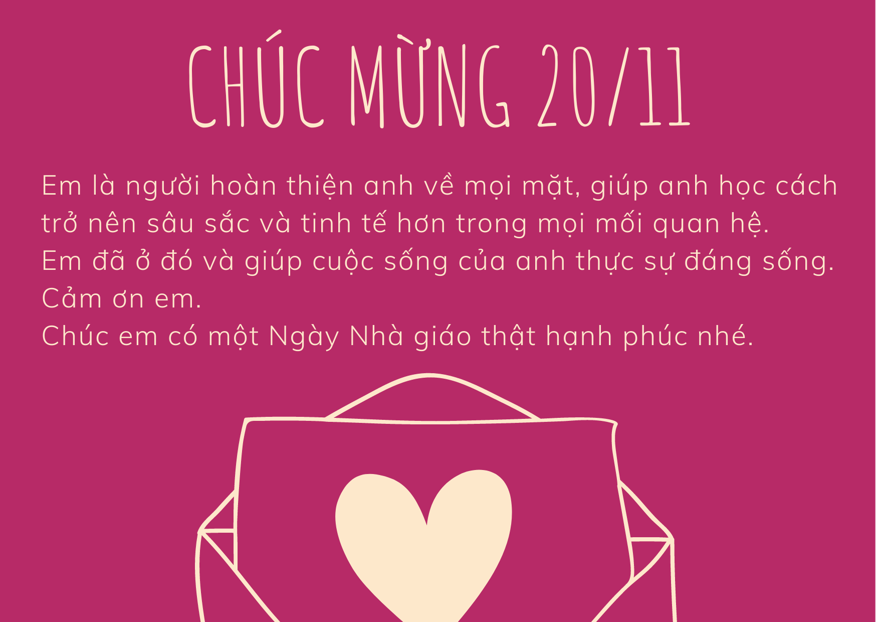 Top 20 lời chúc 20/11 hay nhất dành cho người yêu năm 2021 - Ảnh 1. Top 20 lời chúc 20/11 hay nhất dành cho người yêu năm 2021 - Ảnh 1.