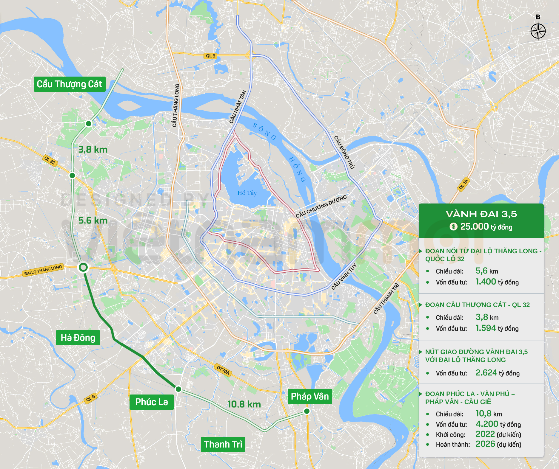 7 đường vành đai Hà Nội đang làm đến đâu? - Ảnh 15. Các đường vành đai Hà Nội - Ảnh 5.