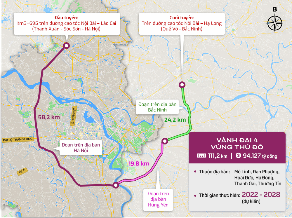 7 đường vành đai Hà Nội đang làm đến đâu? - Ảnh 18. Các đường vành đai Hà Nội - Ảnh 6.
