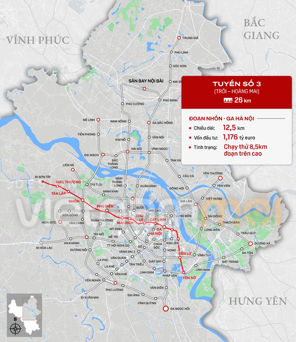 Vận hành 8,5 km đoạn trên cao metro Nhổn – ga Hà Nội trong năm 2022 - Ảnh 1. Vận hành 8,5 km đoạn trên cao metro Nhổn – ga Hà Nội trong năm 2022 - Ảnh 1.