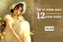 Tử vi hàng ngày hôm nay 26/12 của 12 con giáp: Mão không nên vội vàng, Tuất tài lộc sáng rõ