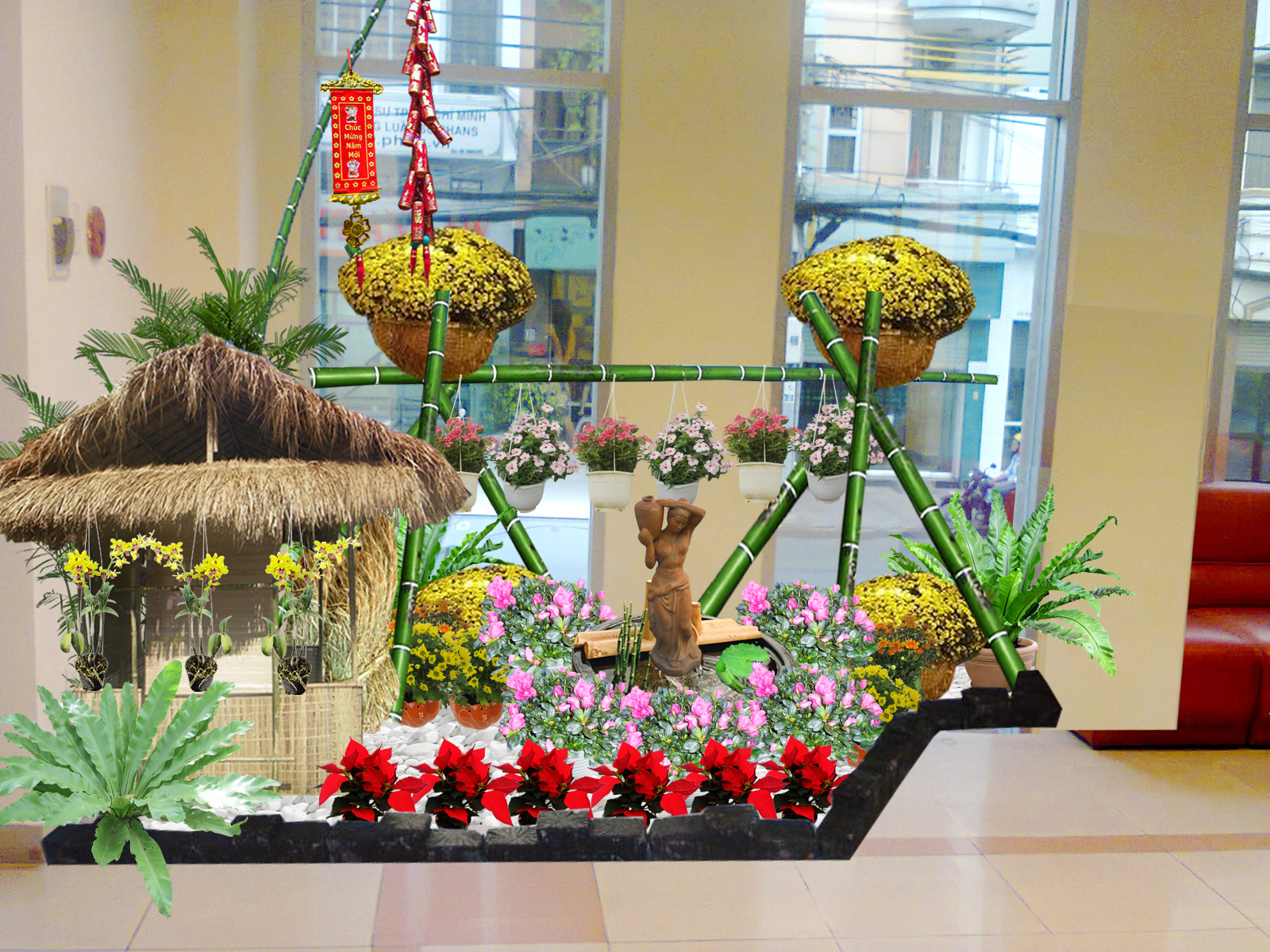 Gợi ý những tiểu cảnh trang trí Tết 2021 độc đáo - Ảnh 1.