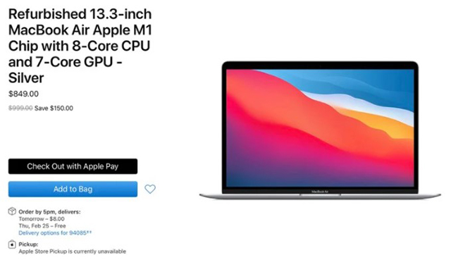MacBook Air M1 tân trang được Apple bán với giá từ 849 USD - Ảnh 1. MacBook Air M1 tân trang được Apple bán với giá từ 849 USD - Ảnh 1.