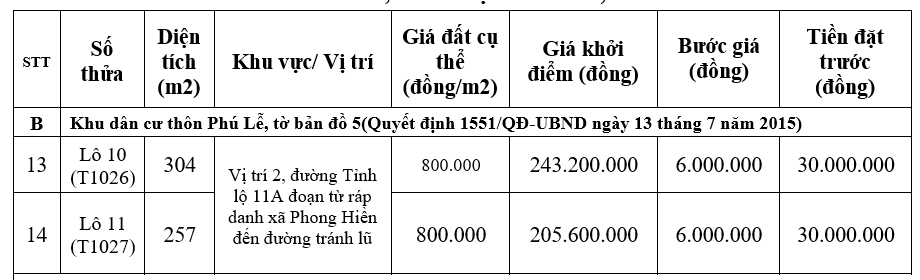 Đấu giá 20 lô đất tại huyện Quảng Điền, Thừa Thiên Huế - Ảnh 2.