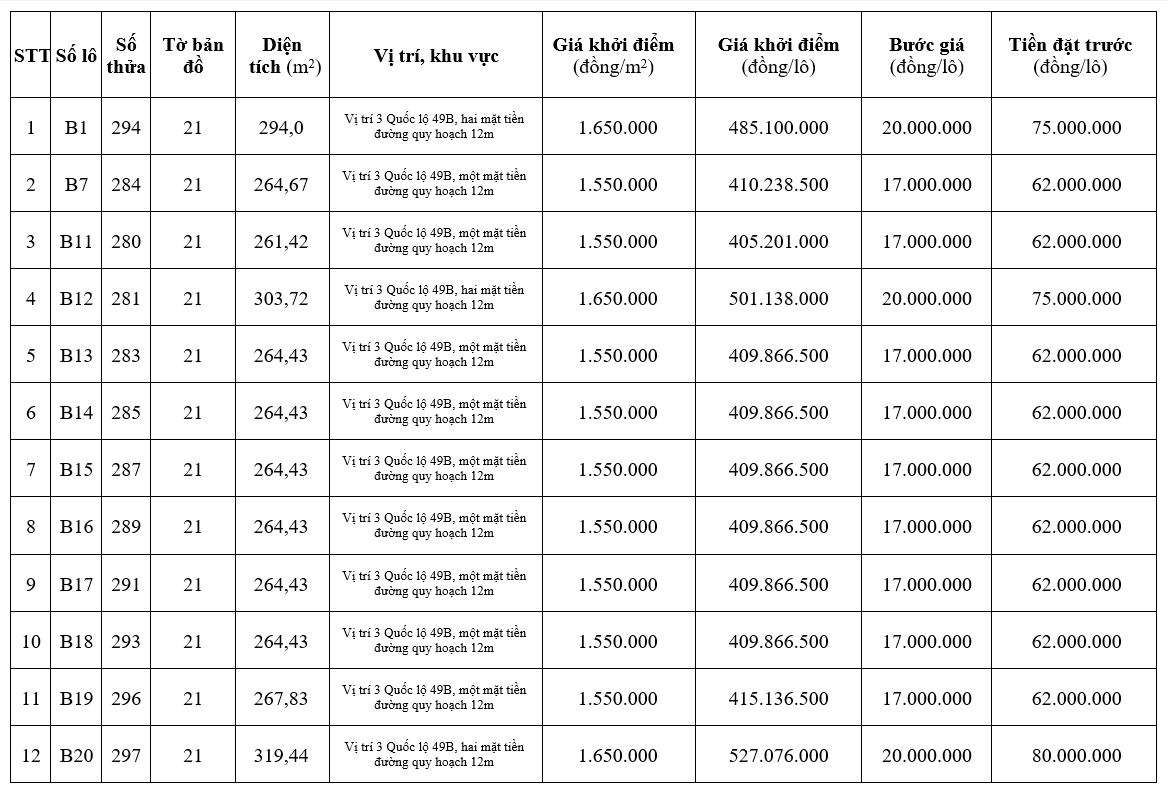 Đấu giá 54 lô đất ở tại huyện Phong Điền, Thừa Thiên Huế - Ảnh 2. Đấu giá 54 lô đất ở tại huyện Phong Điền, Thừa Thiên Huế - Ảnh 2.