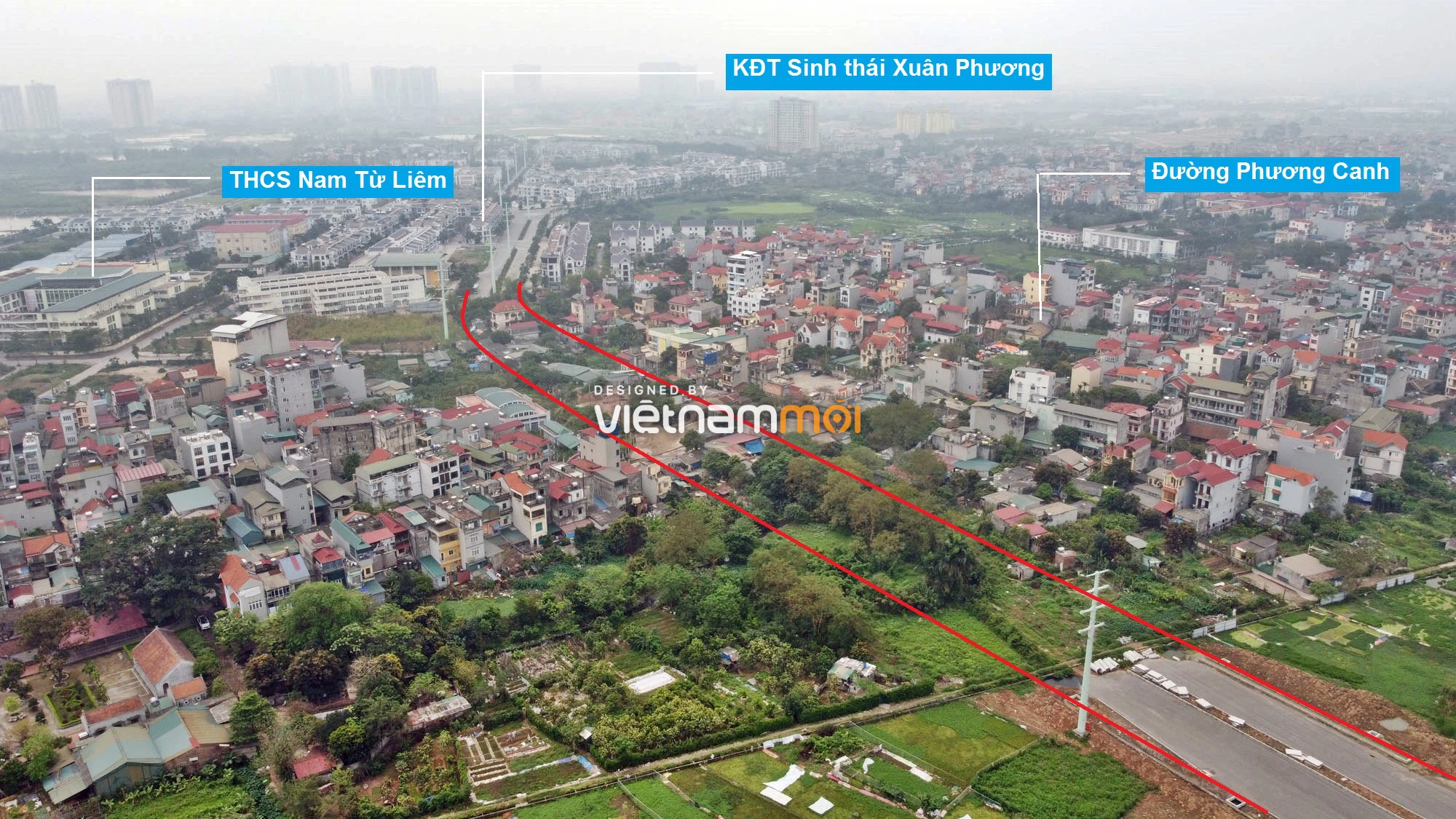 Đường đang mở theo quy hoạch ở Hà Nội: Toàn cảnh đường từ THCS Nam Từ Liêm đi QL32 - Ảnh 1. Đường đang mở theo quy hoạch ở Hà Nội: Toàn cảnh đường từ THCS Nam Từ Liêm đi QL32 - Ảnh 1.