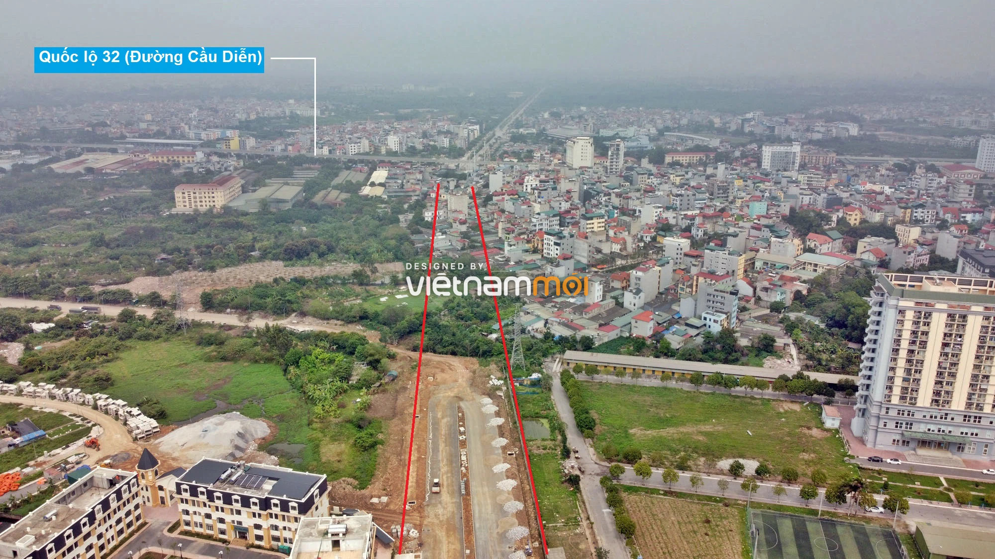 Đường đang mở theo quy hoạch ở Hà Nội: Toàn cảnh đường từ THCS Nam Từ Liêm đi QL32 - Ảnh 11. Đường đang mở theo quy hoạch ở Hà Nội: Toàn cảnh đường từ THCS Nam Từ Liêm đi QL32 - Ảnh 11.