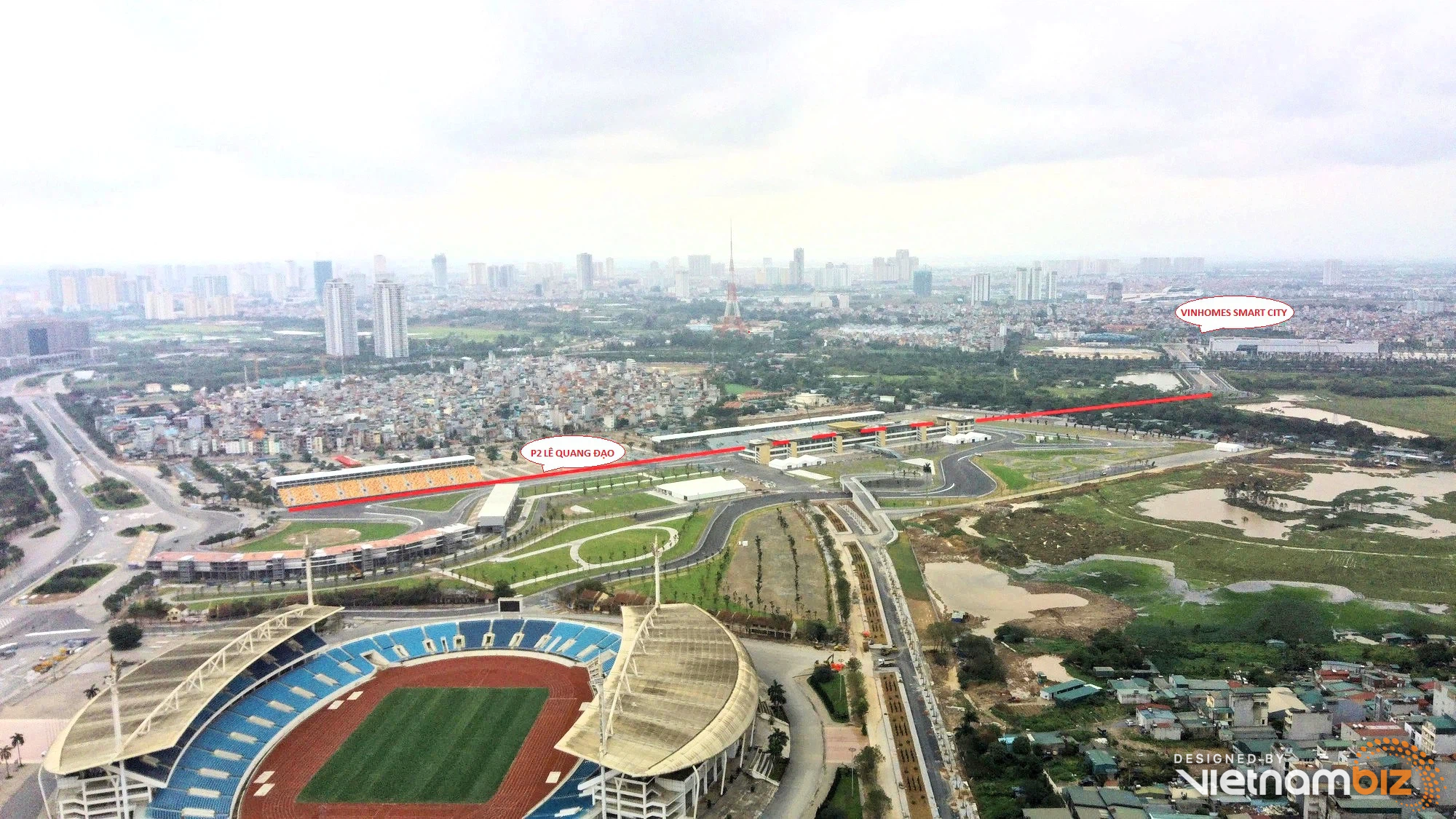 Sẽ có đường 4 làn kết nối Vinhomes Smart City với trường đua F1 Mỹ Đình - Ảnh 1. Sẽ có đường 4 làn kết nối Vinhomes Smart City với trường đua F1 Mỹ Đình - Ảnh 1.