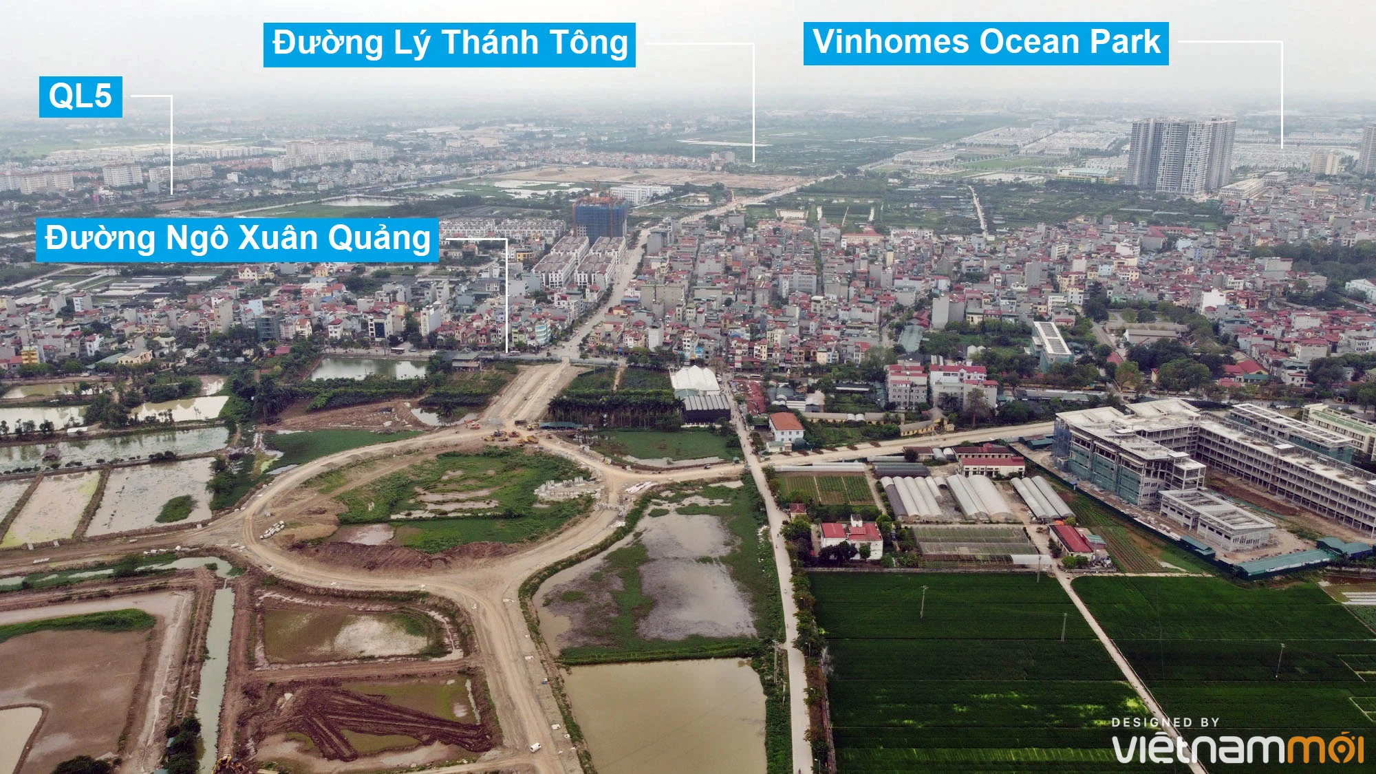 Toàn cảnh đường từ Kiêu Kỵ đến sông Cầu Bây qua Vinhomes Ocean Park đang mở theo quy hoạch ở Hà Nội - Ảnh 12. Toàn cảnh đường từ Kiêu Kỵ đến sông Cầu Bây qua Vinhomes Ocean Park đang mở theo quy hoạch ở Hà Nội - Ảnh 12.