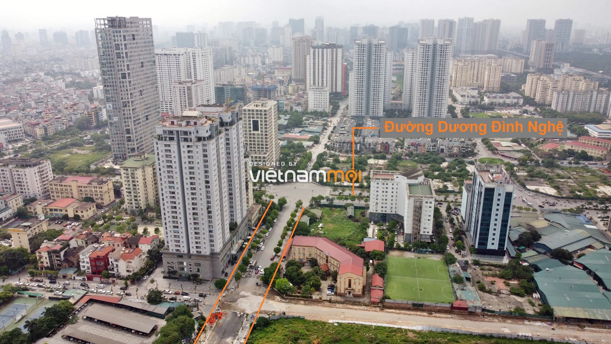 Toàn cảnh đường nối Tôn Thất Thuyết - Dương Đình Nghệ qua trụ sở Viettel đang mở theo quy hoạch ở Hà Nội - Ảnh 2.