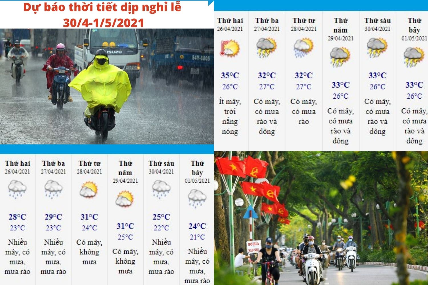 Dự báo thời tiết ngày 30/4 và 1/5 năm 2021 - Ảnh 1.