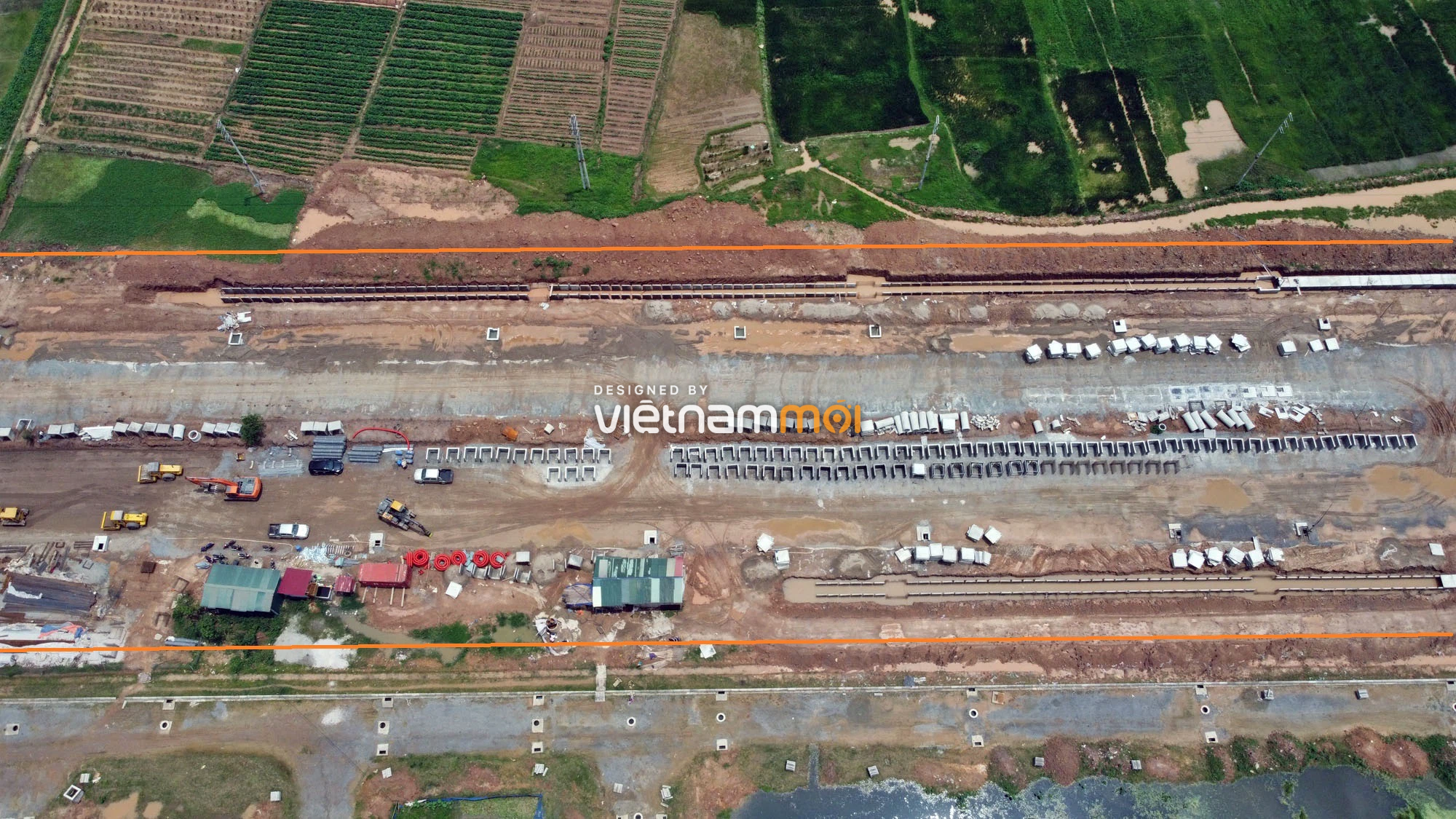 Toàn cảnh đường nối Đại lộ Thăng Long - tỉnh lộ 423 qua KĐT Nam An Khánh đang mở theo quy hoạch ở Hà Nội - Ảnh 6.