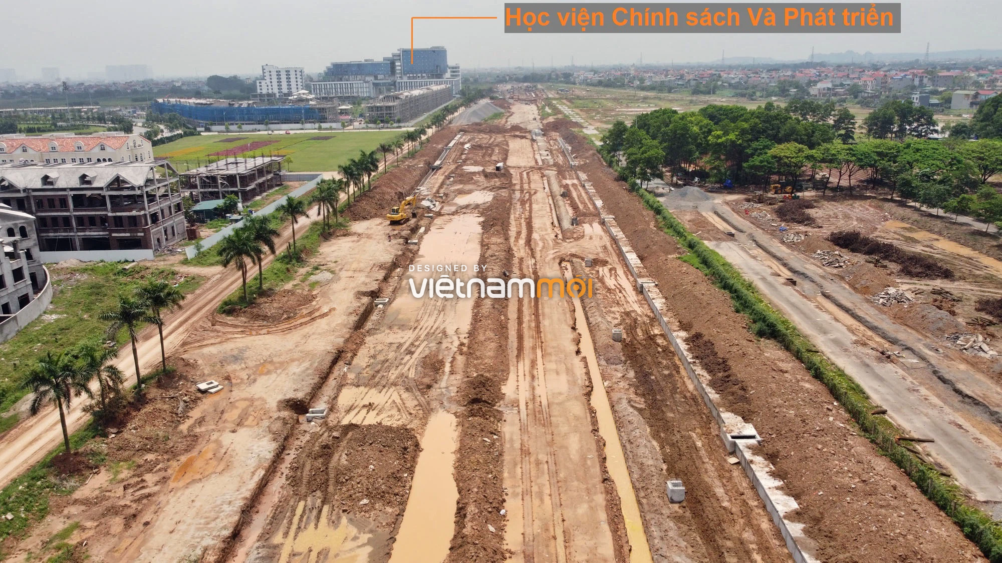 Toàn cảnh đường nối Đại lộ Thăng Long - tỉnh lộ 423 qua KĐT Nam An Khánh đang mở theo quy hoạch ở Hà Nội - Ảnh 8.