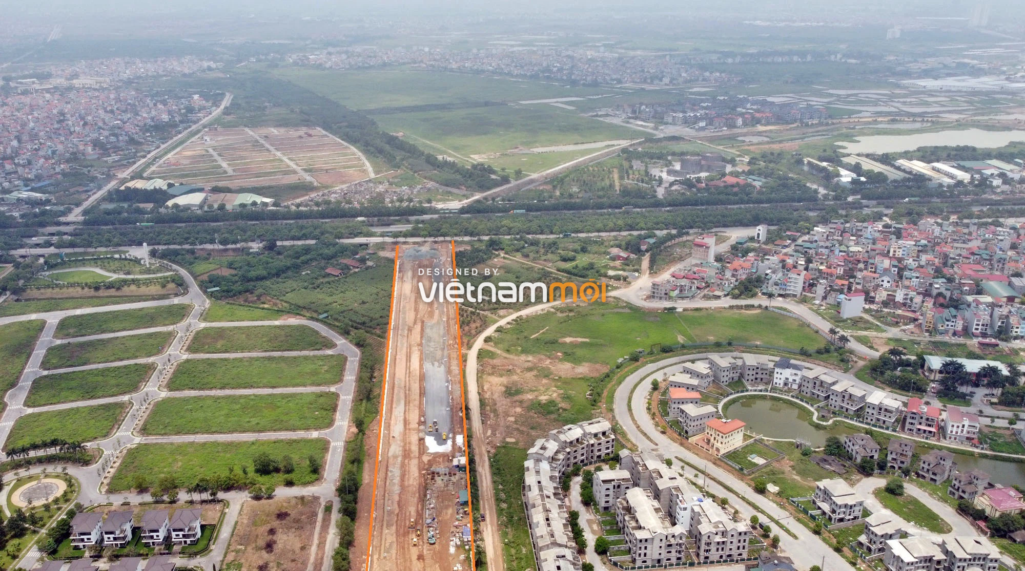 Toàn cảnh đường nối Đại lộ Thăng Long - tỉnh lộ 423 qua KĐT Nam An Khánh đang mở theo quy hoạch ở Hà Nội - Ảnh 9.